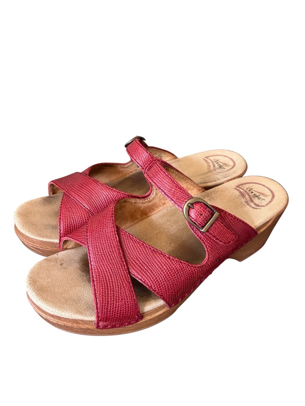 Dansko Sela Red Leather Strappy Platform Sandal Size 41